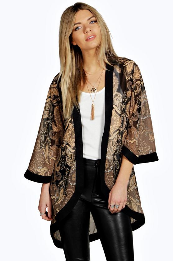 Mandy Tonal Paisley Chiffon Kimono